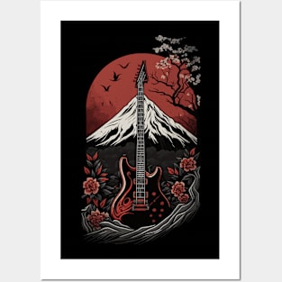 Japanese Guitar Gift Guitarist Rock Concert Festival Guitar Posters and Art